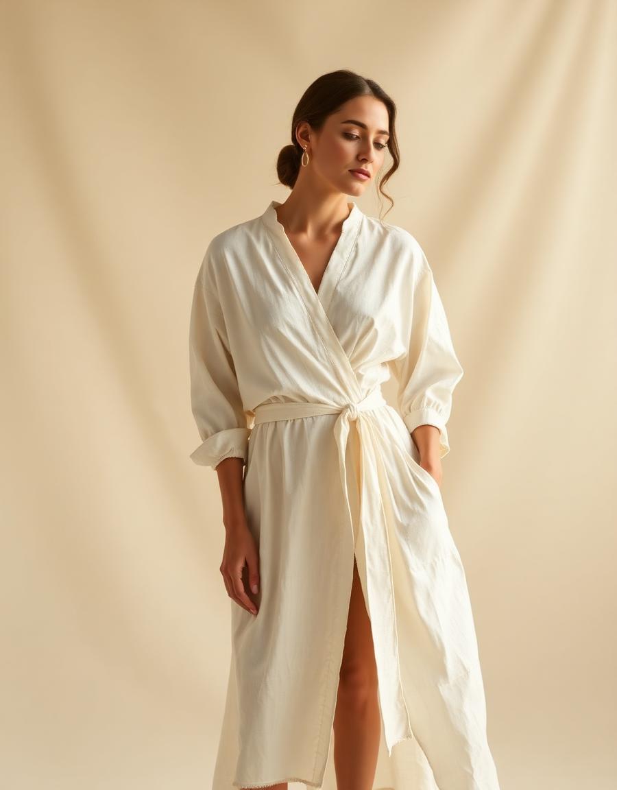 Linen Wrap Dress